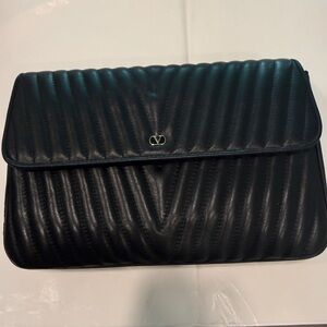 Vintage Valentino Black Quilted Leather Clutch